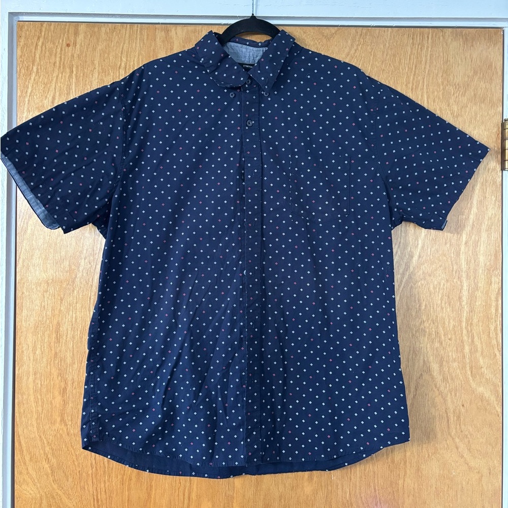 Lee Men's Dark Blue Polka Dot Shirt